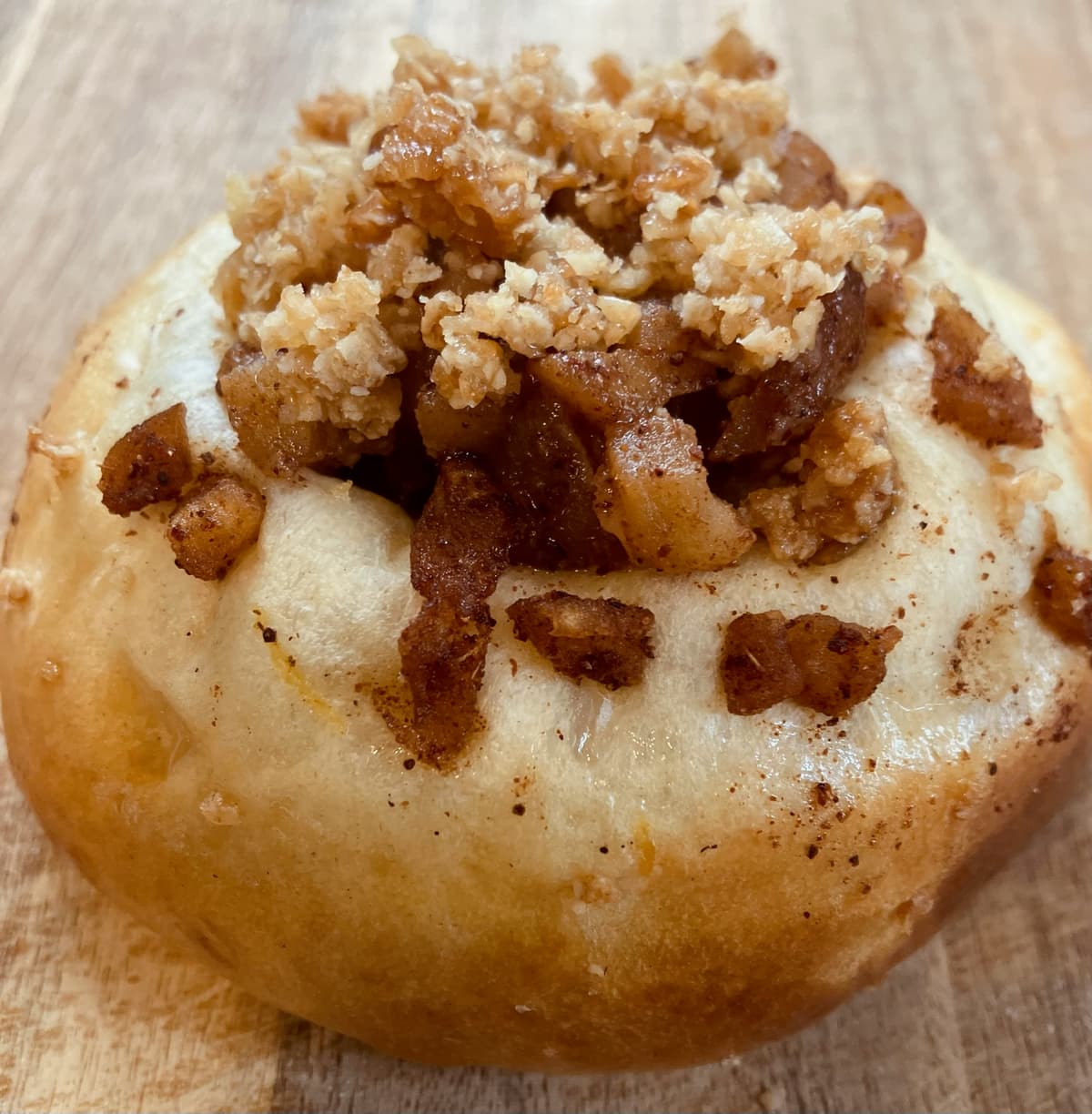 Spiced Apple Crumble Brioche Bun