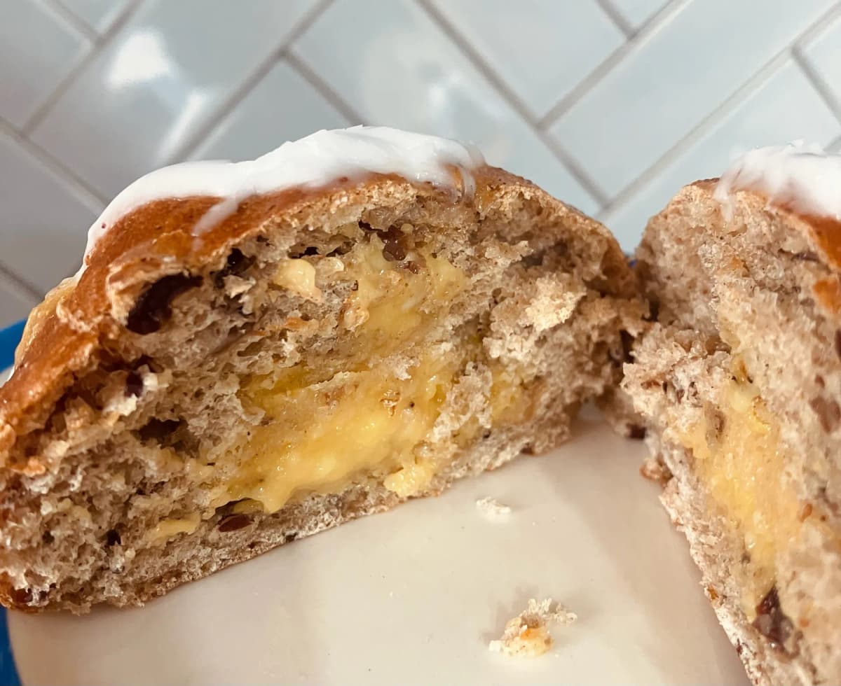 Lemon Curd Hot Cross Buns
